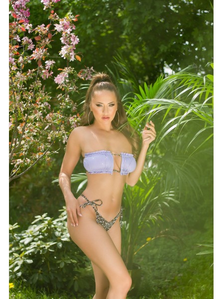 Sexy bikini glitter con reggiseno a fascia e brasiliana in 5 colori Moda Mare Sexy in vendita su Tangamania Online