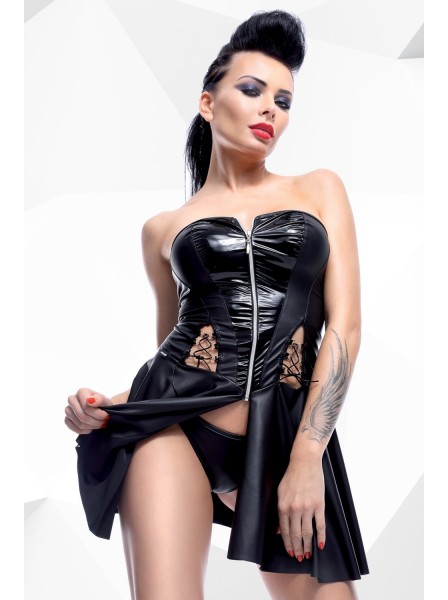 Rita abito wetlook con cerniera e perizoma Demoniq in vendita su Tangamania Online