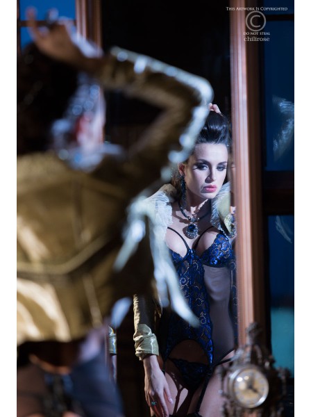 Bellissimo corsetto blue con perizoma coordinato Chilirose in vendita su Tangamania Online