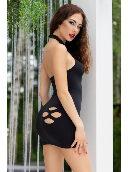 Sexy abitino clubwear nero elasticizzato Chilirose in vendita su Tangamania Online