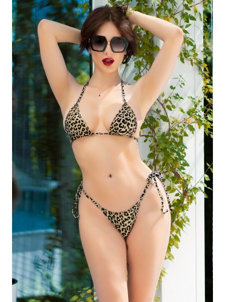 Sexy bikini in stampa leopardata in tre pezzi Chilirose in vendita su Tangamania Online