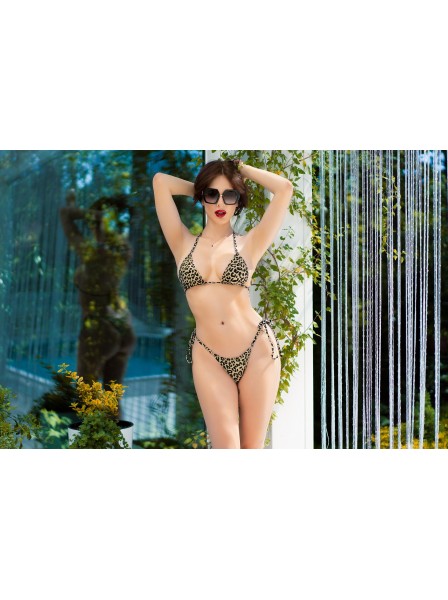 Sexy bikini in stampa leopardata in tre pezzi Chilirose in vendita su Tangamania Online
