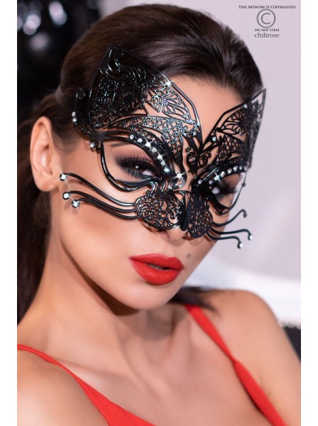 Chilirose Lingerie: mascherina nera in metallo filigranato con strass Chilirose in vendita su Tangamania Online