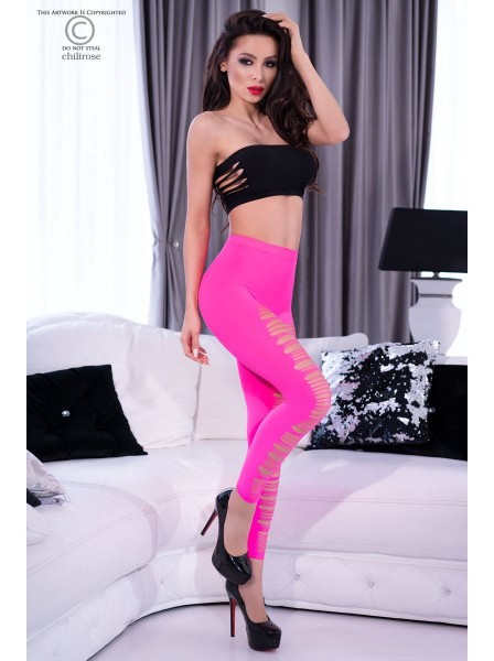 Leggings rosa neon con aperture indossabili davanti o dietro Chilirose in vendita su Tangamania Online