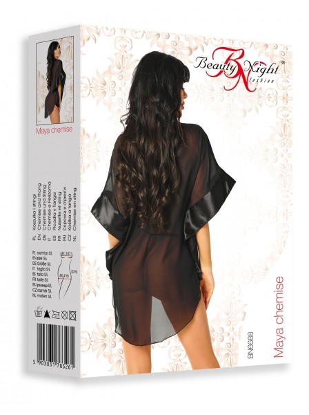 Maya, chemise in tulle nero e perizoma BeautyNight in vendita su Tangamania Online
