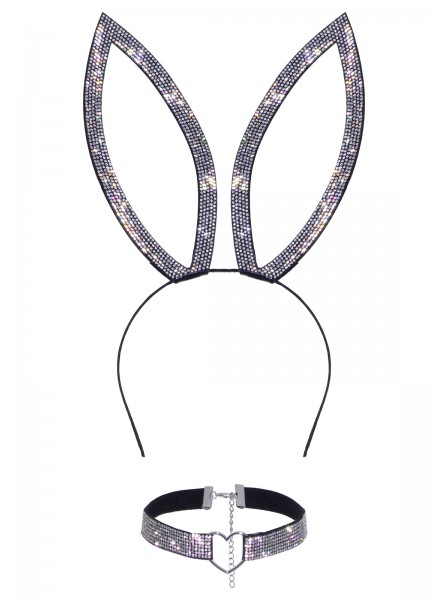 Set con orecchie da coniglietta e collarino con strass Leg Avenue in vendita su Tangamania Online