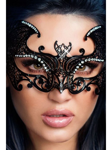 Maschera nera a forma di pipistrello con strass Chilirose in vendita su Tangamania Online
