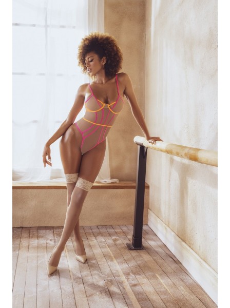 Body in tessuto traslucido con stringhe colorate Mapalé in vendita su Tangamania Online