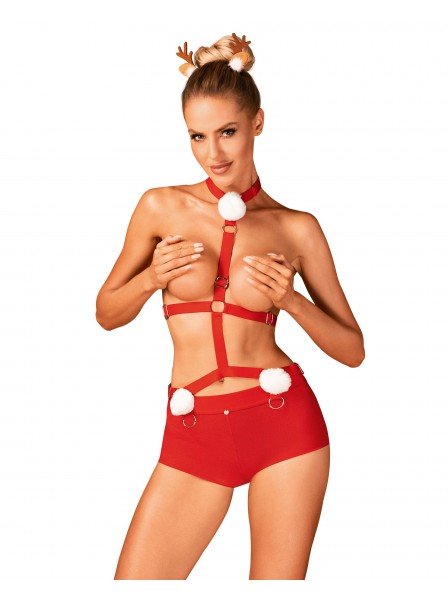 Sexy set natalizio Ms Reindy con imbracatura Obsessive Lingerie in vendita su Tangamania Online