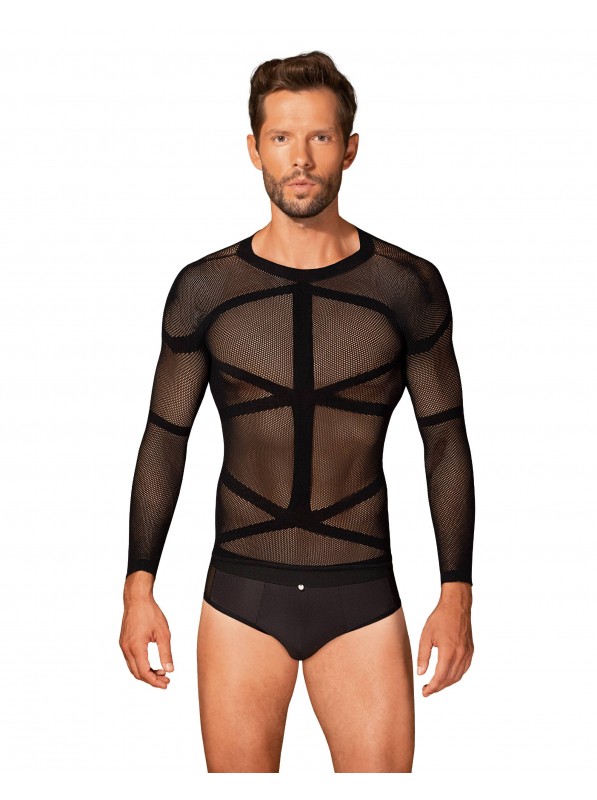 T-Shirt uomo elasticizzata con maniche lunghe T101 Obsessive Lingerie in vendita su Tangamania Online