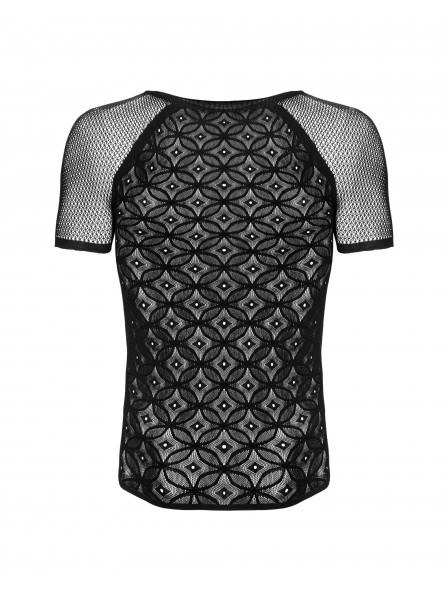 T-Shirt uomo a maniche corte motivo geometrico in microfibra Obsessive Lingerie in vendita su Tangamania Online