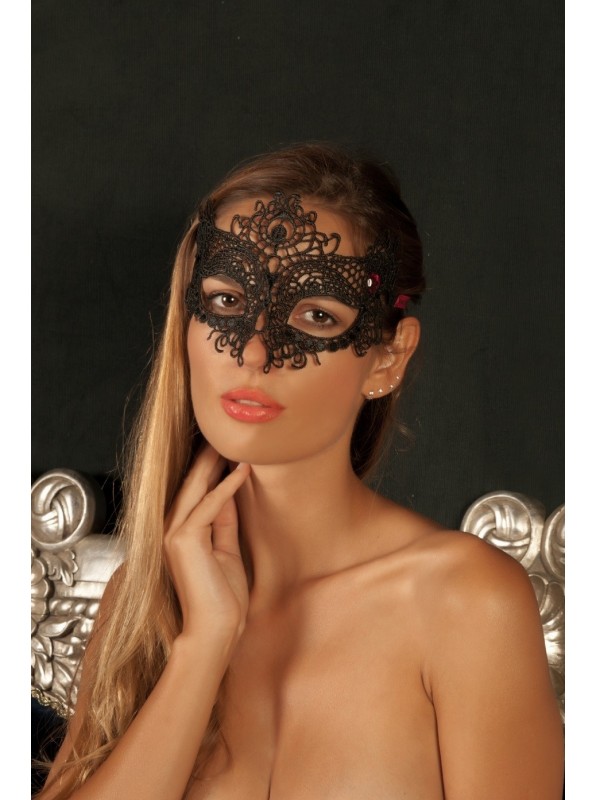 Maschera semi rigida in pizzo con pietra rossa Amore Intenso in vendita su Tangamania Online