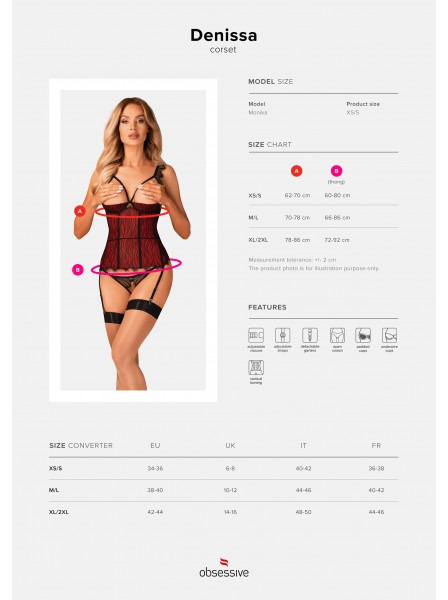 Denissa, corsetto aperto con pizzo e perizoma Obsessive Lingerie in vendita su Tangamania Online