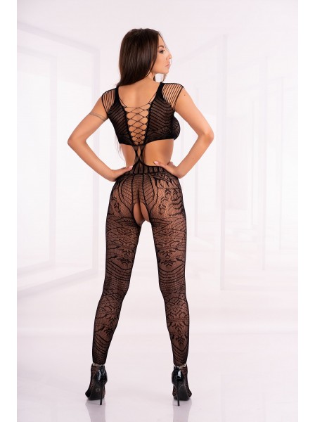 Bodystocking nera aperta Tubiana con decori eleganti Livia Corsetti in vendita su Tangamania Online