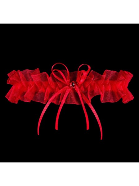 Giarrettiera in tulle rosso con gioiello coordinato Julimex in vendita su Tangamania Online