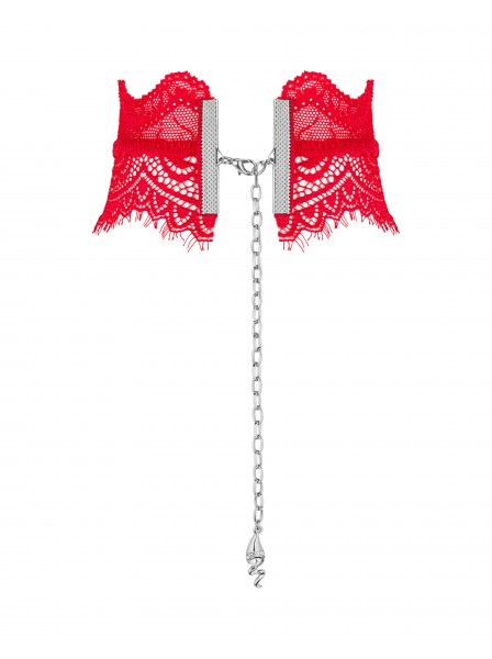 collarino in pizzo rosso Bergamore con bijoux Obsessive Lingerie in vendita su Tangamania Online