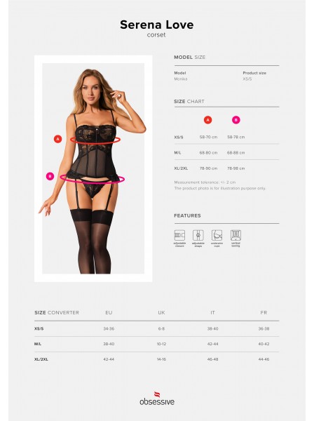 Sensuale corsetto Serena Love con perizoma Obsessive Lingerie in vendita su Tangamania Online