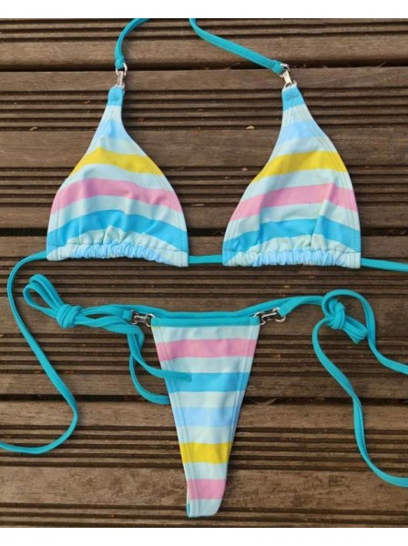 Bikini in fantasia multicolor con applicazioni in metallo Lola Luna in vendita su Tangamania Online