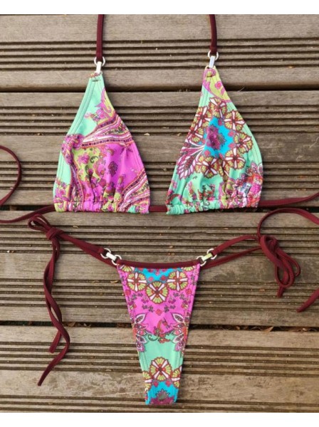 Bikini in lycra Barbara String con fantasia in colori brillanti Lola Luna in vendita su Tangamania Online