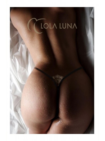 Liza, micro perizoma in tulle con ricamo oro Lola Luna in vendita su Tangamania Online