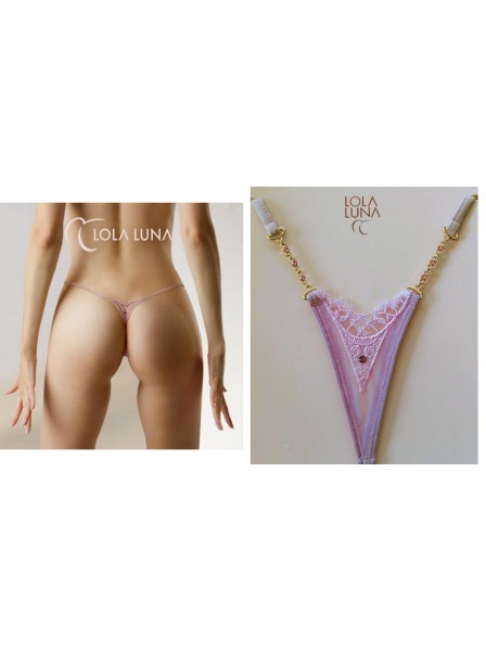 Sienna, micro perizoma rosa con eleganti ricami Lola Luna in vendita su Tangamania Online