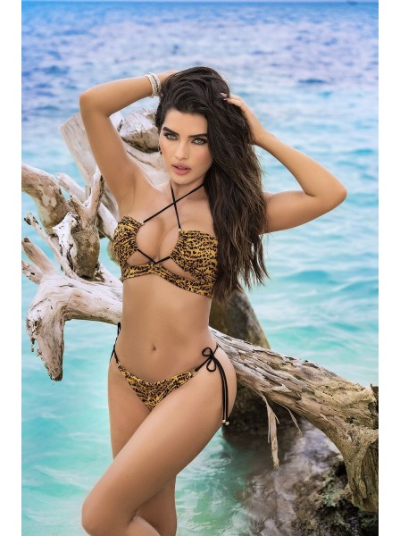 Provocante bikini maculato con laccetti Mapalé in vendita su Tangamania Online