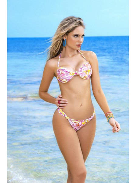 Sexy bikini a fantasia con arricciatura sul top e slip in pendant Mapalé in vendita su Tangamania Online