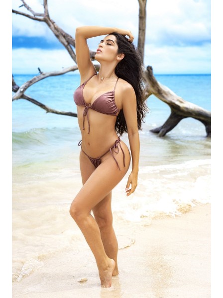 Sexy bikini color marsala con perizoma e reggiseno Mapalé in vendita su Tangamania Online