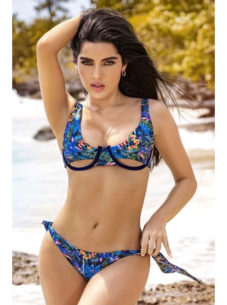 Bikini in stampa jungle con effetto underboobs Mapalé in vendita su Tangamania Online