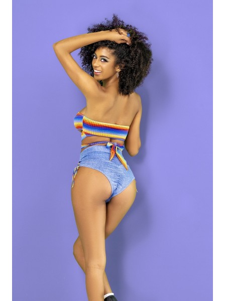 Completino arcobaleno con top e shorts Mapalé in vendita su Tangamania Online