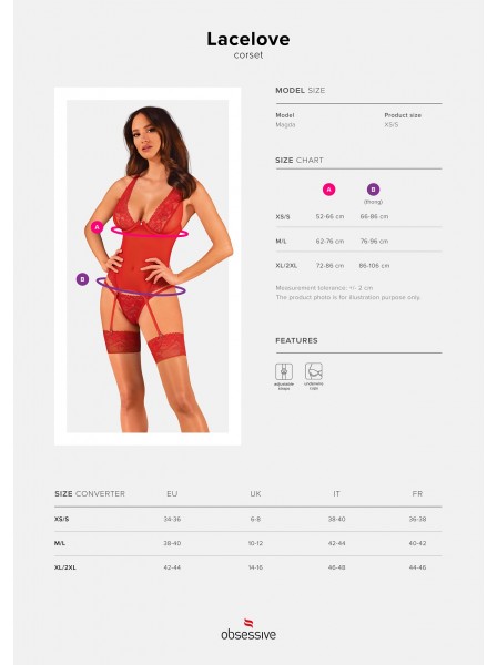 Seducente corsetto reggicalze Lacelove Obsessive Lingerie in vendita su Tangamania Online