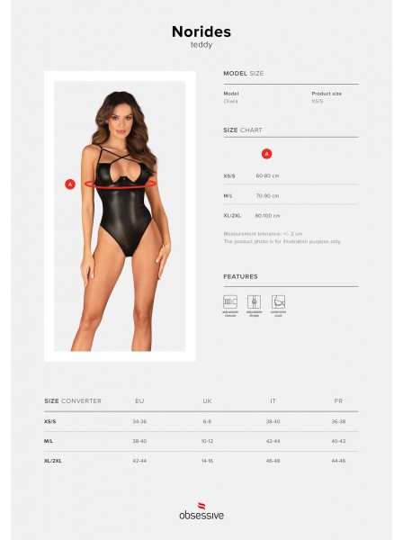 Body nero wetlook a perizoma con pizzo e ferretto Norides Obsessive Lingerie in vendita su Tangamania Online