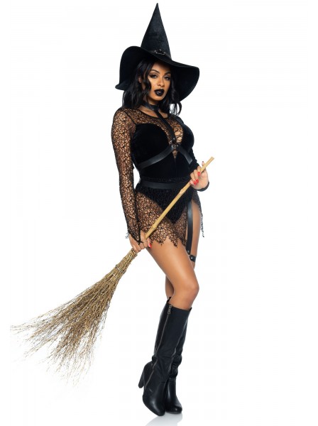 Provocante outfit da strega in nero per Halloween Leg Avenue in vendita su Tangamania Online