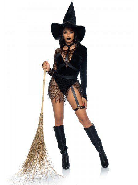 Provocante outfit da strega in nero per Halloween Leg Avenue in vendita su Tangamania Online