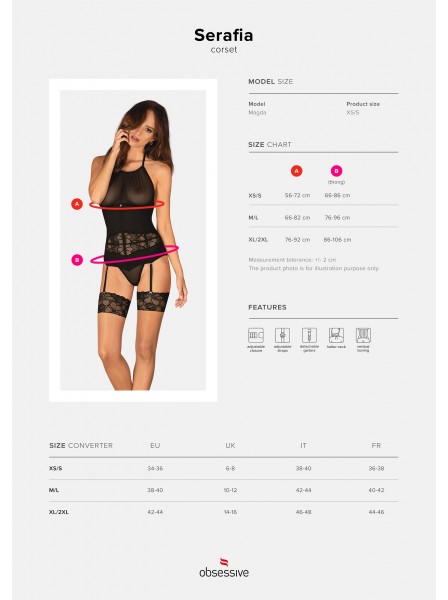 Provocante corsetto trasparente con perizoma Serafia Obsessive Lingerie in vendita su Tangamania Online