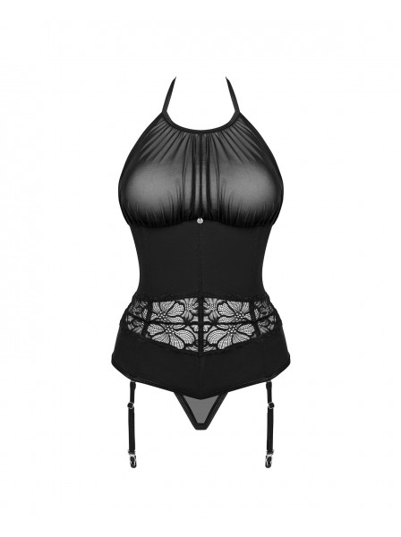 Provocante corsetto trasparente con perizoma Serafia Obsessive Lingerie in vendita su Tangamania Online