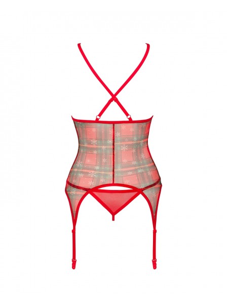 Sensuale corsetto natalizio con reggicalze Jollymore Obsessive Lingerie in vendita su Tangamania Online