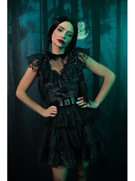 Seducente outfit da Mercoledì Addams per Halloween Leg Avenue in vendita su Tangamania Online