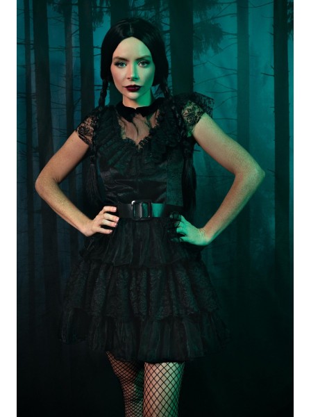 Seducente outfit da Mercoledì Addams per Halloween Leg Avenue in vendita su Tangamania Online