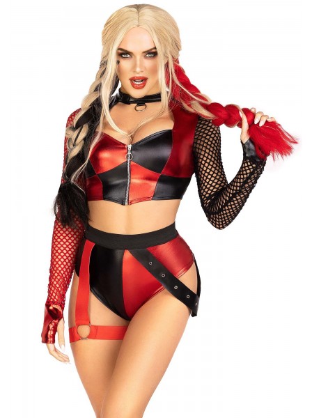Provocante outfit da Harley Quinn per Halloween Leg Avenue in vendita su Tangamania Online