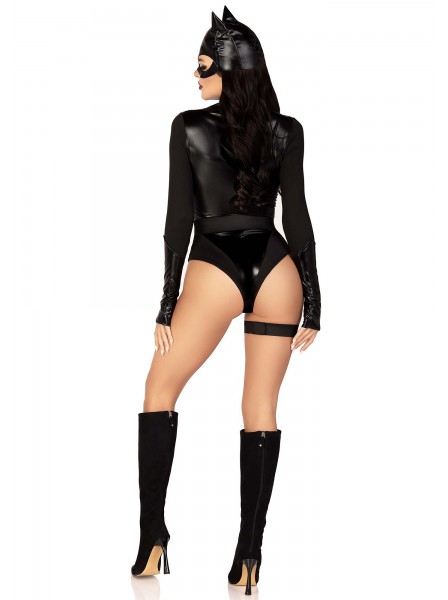 Provocante outfit da gatta wetlook per Halloween Leg Avenue in vendita su Tangamania Online
