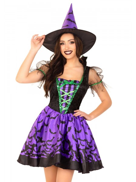Costume da strega con pipistrelli per Halloween Leg Avenue in vendita su Tangamania Online