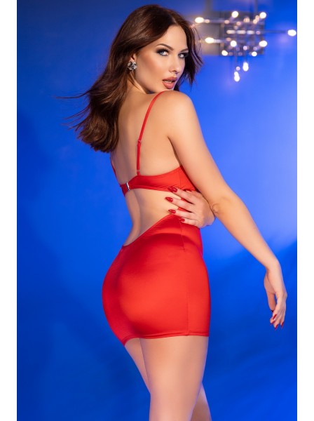 Abito corto in rosso con sexy scollatura Chilirose in vendita su Tangamania Online