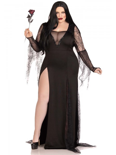 Abito plus size da Morticia Addams per Halloween Leg Avenue in vendita su Tangamania Online