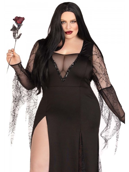 Abito plus size da Morticia Addams per Halloween Leg Avenue in vendita su Tangamania Online