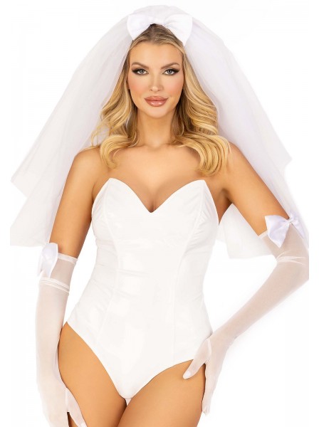 Elegante velo da sposa di tulle, in bianco Leg Avenue in vendita su Tangamania Online