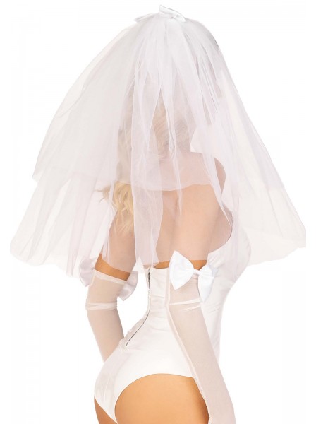 Elegante velo da sposa di tulle, in bianco Leg Avenue in vendita su Tangamania Online