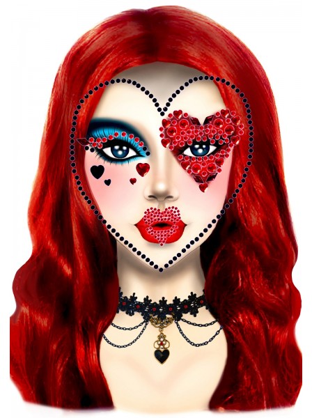 Bijoux adesivi per viso e occhi Harley Quinn Leg Avenue in vendita su Tangamania Online
