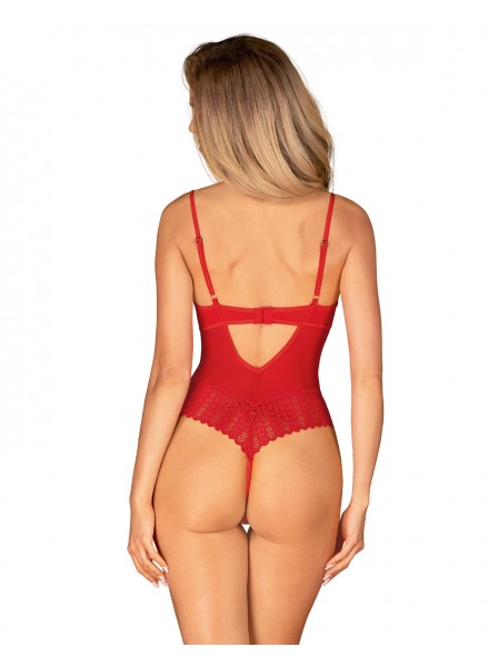 Sensuale body Ingridia in rosso aperto all'inguine Obsessive Lingerie in vendita su Tangamania Online