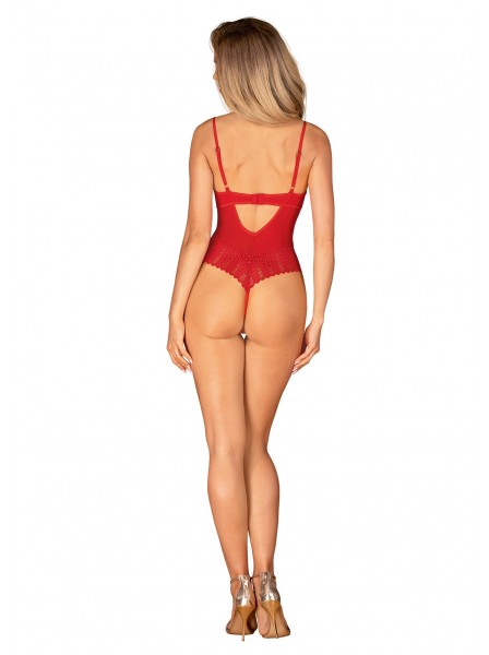 Sensuale body Ingridia in rosso aperto all'inguine Obsessive Lingerie in vendita su Tangamania Online